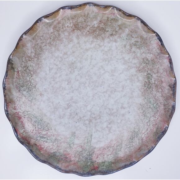 Vtg. Italica ARS POTTERY Italian Hand Painted Scalloped Edge Plate& Lid ~Signed - Picture 8 of 15